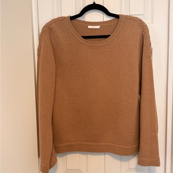 See By Chloe Sweaters - Women's 100% Wool Sweater with braided shoulder details - Camel